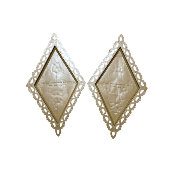 Vintage Homco Wall Plaques Ornate Diamond Shape #7224 & 7225 - Picture 5 of 6